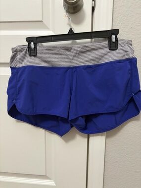 lululemon athletica Purple-Blue Athletic Shorts with Striped Waistband